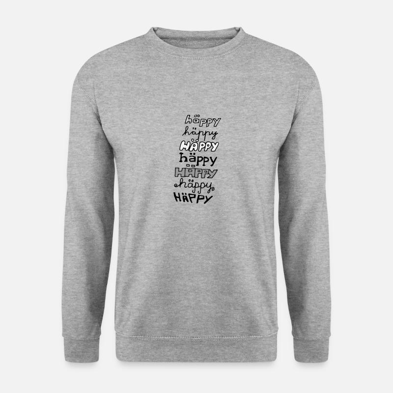 Häppy - Unisex Pullover - Weißgrau meliert