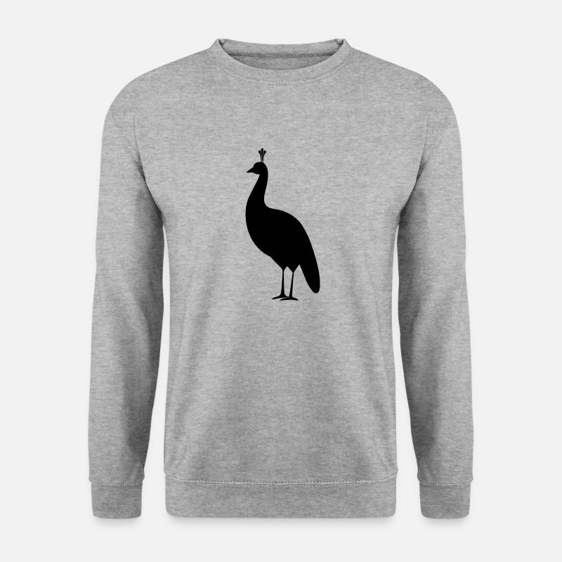Kleiner Pfau - Unisex Pullover - Weißgrau meliert