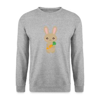 Easter Bunny with Carrot - Unisex Sweatshirt - salt & pepper - Front - Alina (178cm) & Michal (187cm)