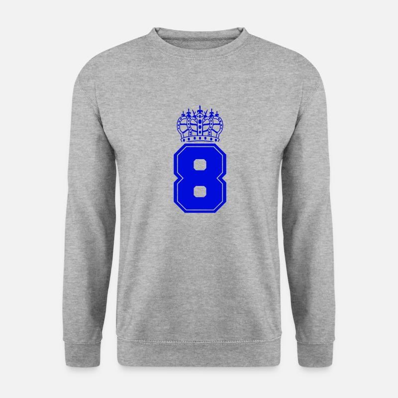 8 krone - Unisex Pullover - Weißgrau meliert