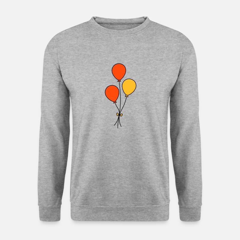 Luftballons dreifarbig - Unisex Pullover - Weißgrau meliert
