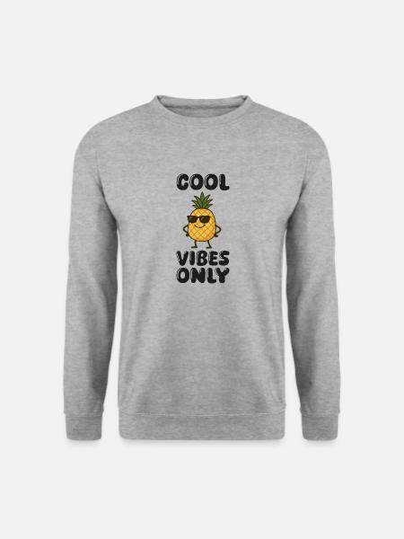 ananas comic - Unisex Pullover - Weißgrau meliert
