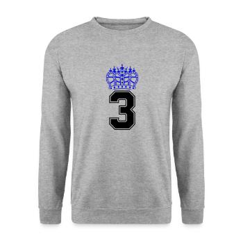 3 krone - Unisex Pullover - Weißgrau meliert - Vorne - Alina (178cm) & Michal (187cm)