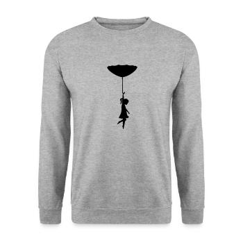 alles gute kommt von oben - Unisex Pullover - Weißgrau meliert - Vorne - Alina (178cm) & Michal (187cm)