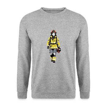 Firefighter - Profession Design Sticker - Unisex Sweatshirt - salt & pepper - Front - Alina (178cm) & Michal (187cm)