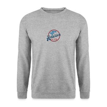 United States of America - Unisex Sweatshirt - salt & pepper - Front - Alina (178cm) & Michal (187cm)