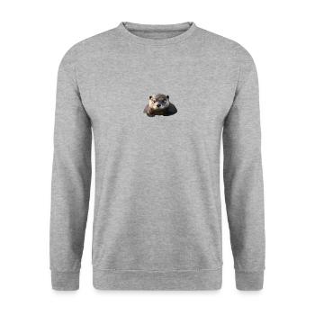 Loutre Mignonne - Sweat-shirt Unisexe - gris chiné - Devant - Alina (178cm) & Michal (187cm)