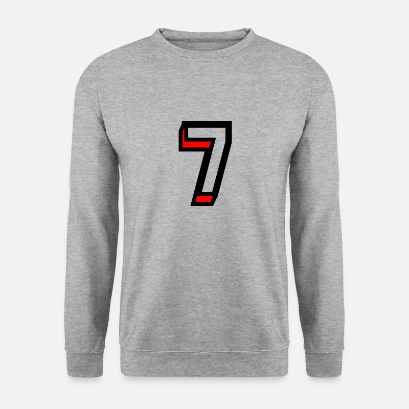 7. 7 JAHRE. 7. JAHRESTAG. GEBURTSTAG 7 JAHRE. 7 - Unisex Pullover - Weißgrau meliert