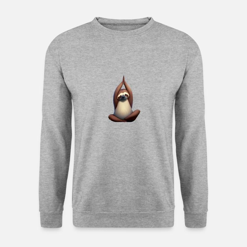 Faultier Yoga - Unisex Pullover - Weißgrau meliert