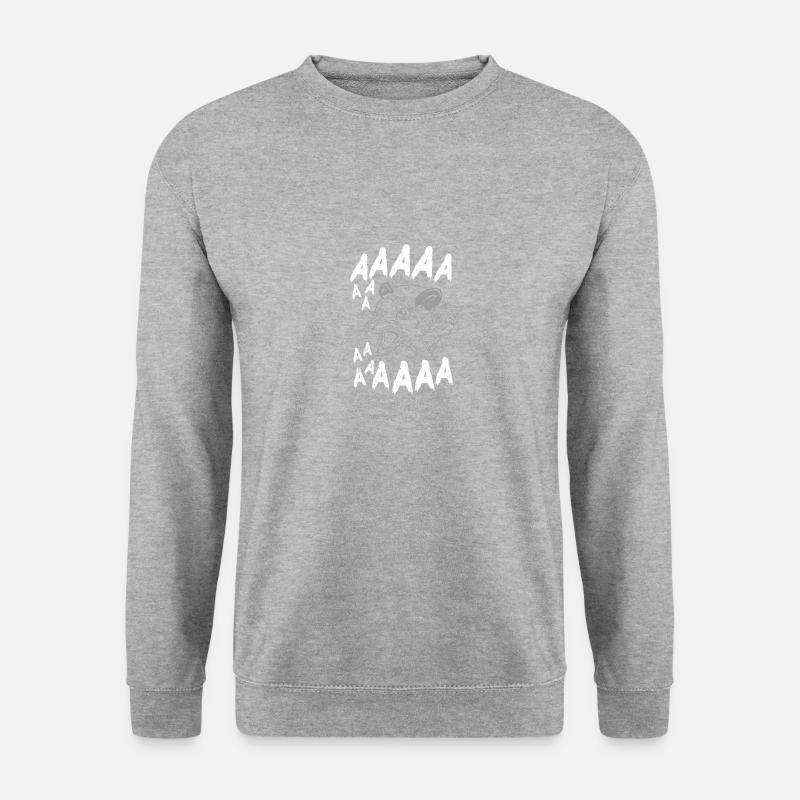 Meme Opossum Design Quote Screaming Opossum - Unisex Pullover - Weißgrau meliert