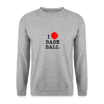 I love baseball - Sweat-shirt Unisexe - gris chiné - Devant - Alina (178cm) & Michal (187cm)