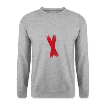 Color blob splash paint painter gift cross red - Unisex Sweatshirt - salt & pepper - Front - Alina (178cm) & Michal (187cm)