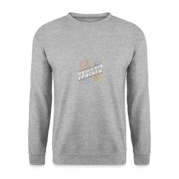 Dyslexia Teacher Dyslexia Gift - Unisex Sweatshirt - salt & pepper - Front - Alina (178cm) & Michal (187cm)