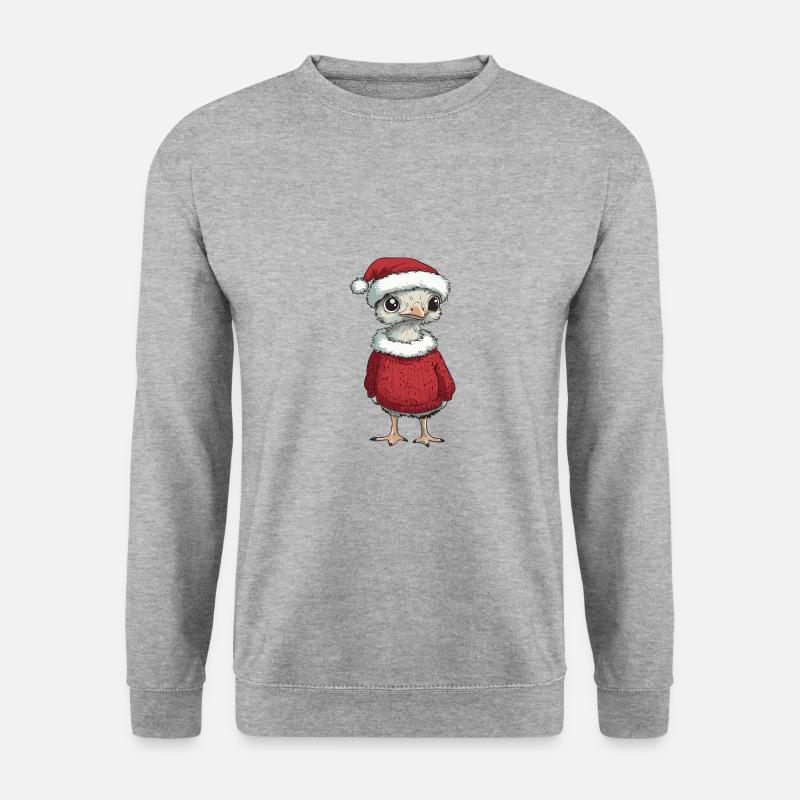Strauß Weihnachten Comic - Unisex Pullover - Weißgrau meliert