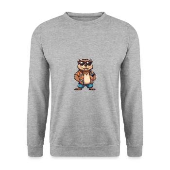 Vacances de bande dessinée de castor - Sweat-shirt Unisexe - gris chiné - Devant - Alina (178cm) & Michal (187cm)