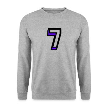 7. 7 YEARS. 7th ANNIVERSARY. BIRTHDAY 7 YEARS - Unisex Sweatshirt - salt & pepper - Front - Alina (178cm) & Michal (187cm)