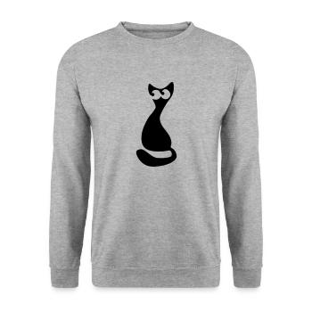 katze - Sweat-shirt Unisexe - gris chiné - Devant - Alina (178cm) & Michal (187cm)
