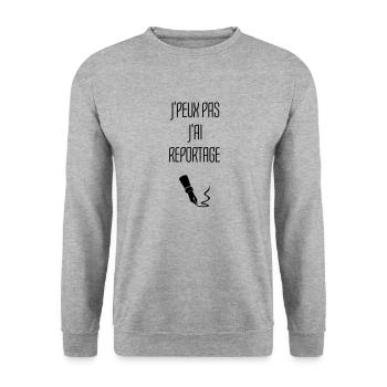 Journalist / Journalismus / Zeitung / Reporter - Unisex Pullover - Weißgrau meliert - Vorne - Alina (178cm) & Michal (187cm)