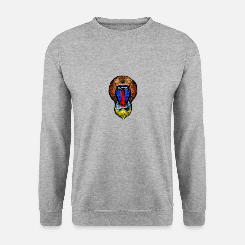 Painted Pavian - Unisex Pullover - Weißgrau meliert