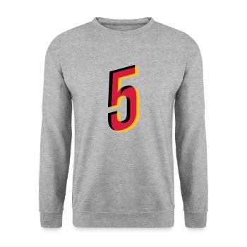 Numéro 5 Allemagne Numéro de maillot Noir Rouge Or - Sweat-shirt Unisexe - gris chiné - Devant - Alina (178cm) & Michal (187cm)