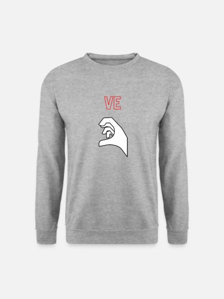 Pärchen Love Geschenk Valentinstag Partnerlook - Unisex Pullover - Weißgrau meliert