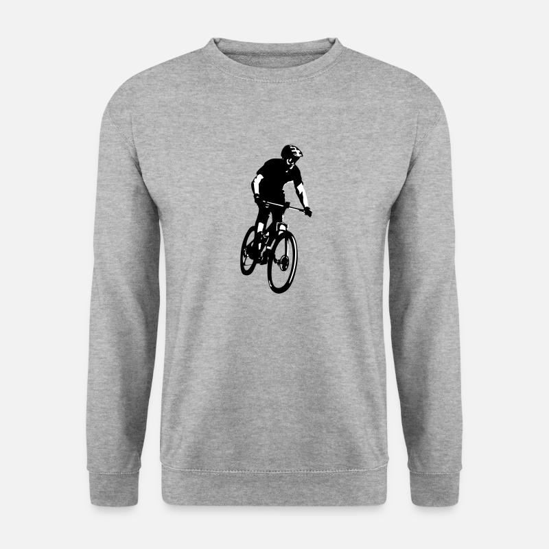 Mountainbiker, Mountainbiken - Unisex Pullover - Weißgrau meliert