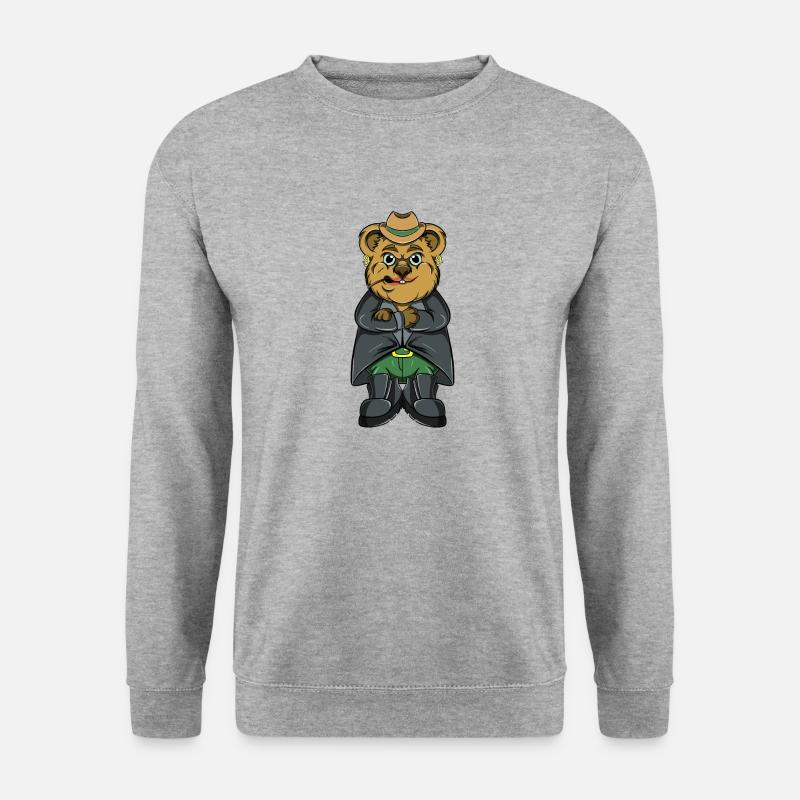 Lenia, Quokka - Unisex Pullover - Weißgrau meliert