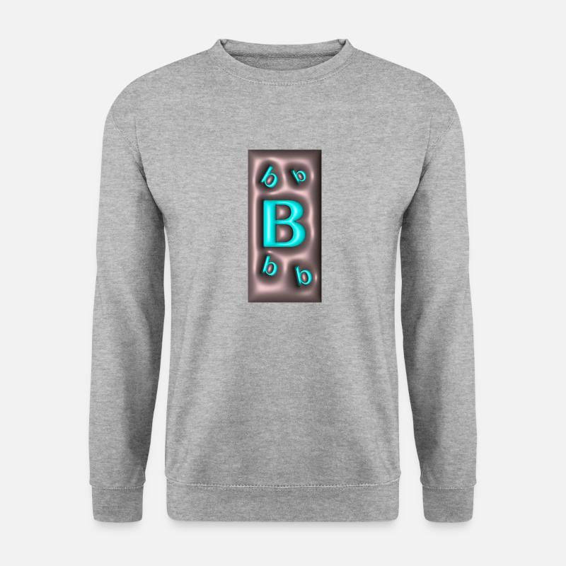 b - Unisex Pullover - Weißgrau meliert