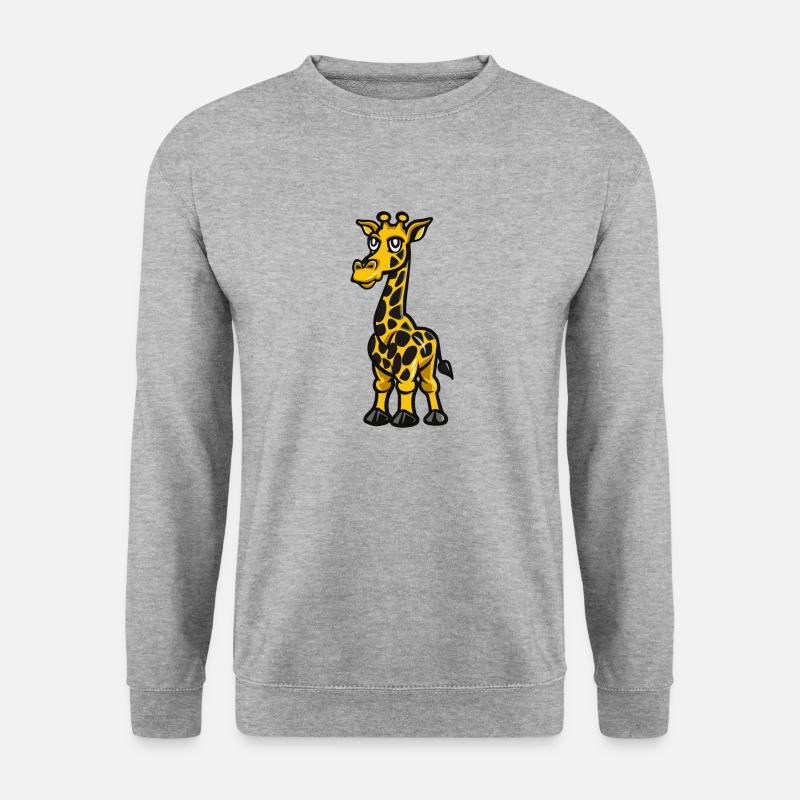 Giraffe Comic - Unisex Pullover - Weißgrau meliert