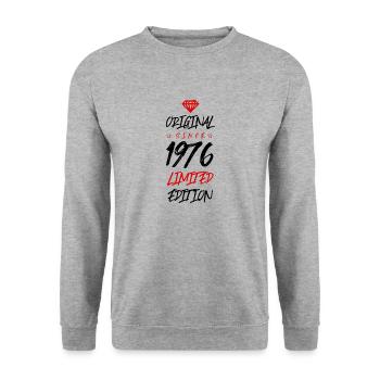 1976 limited edition - Unisex Pullover - Weißgrau meliert - Vorne - Alina (178cm) & Michal (187cm)