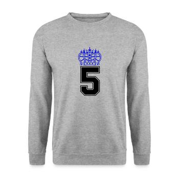 5 krone - Unisex Pullover - Weißgrau meliert - Vorne - Alina (178cm) & Michal (187cm)
