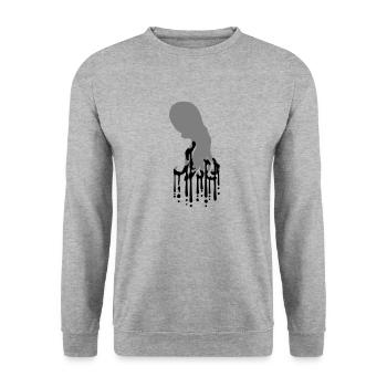 Tentacle Octopus Ink Drop Graffiti Spray Cool - Unisex Sweatshirt - salt & pepper - Front - Alina (178cm) & Michal (187cm)