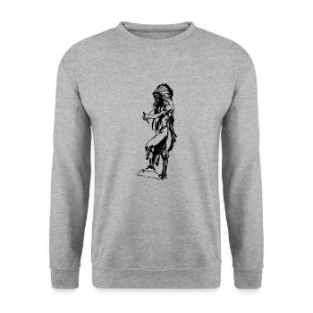 Amérique indienne idée cadeau indigène - Sweat-shirt Unisexe - gris chiné - Devant - Alina (178cm) & Michal (187cm)