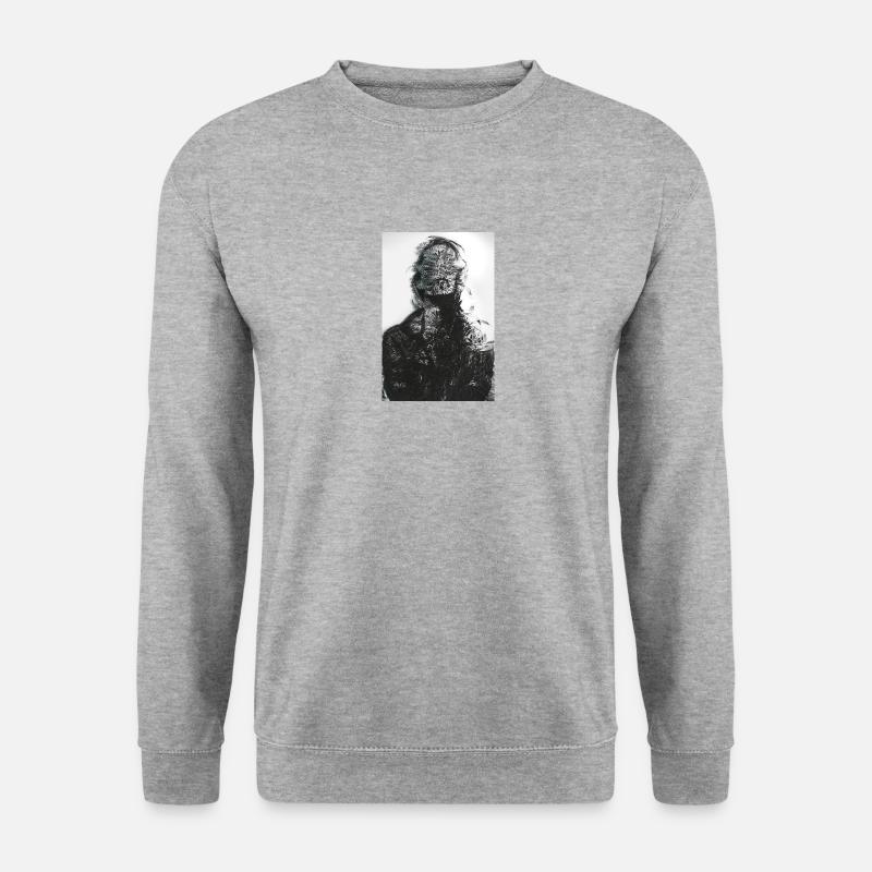 Abstrakt Gothic - Unisex Pullover - Weißgrau meliert