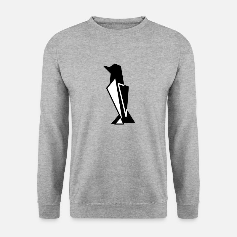 Geometric Pengu - Unisex Pullover - Weißgrau meliert