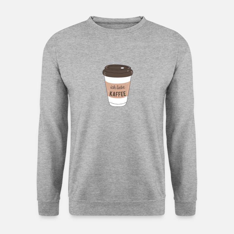 ich liebe kaffee - Unisex Pullover - Weißgrau meliert