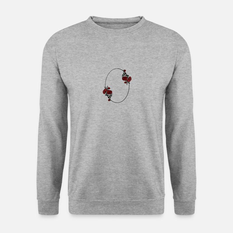 Rosen - Unisex Pullover - Weißgrau meliert