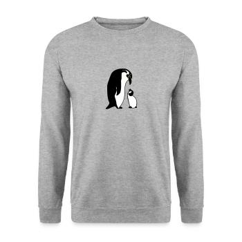 manchot - Sweat-shirt Unisexe - gris chiné - Devant - Alina (178cm) & Michal (187cm)