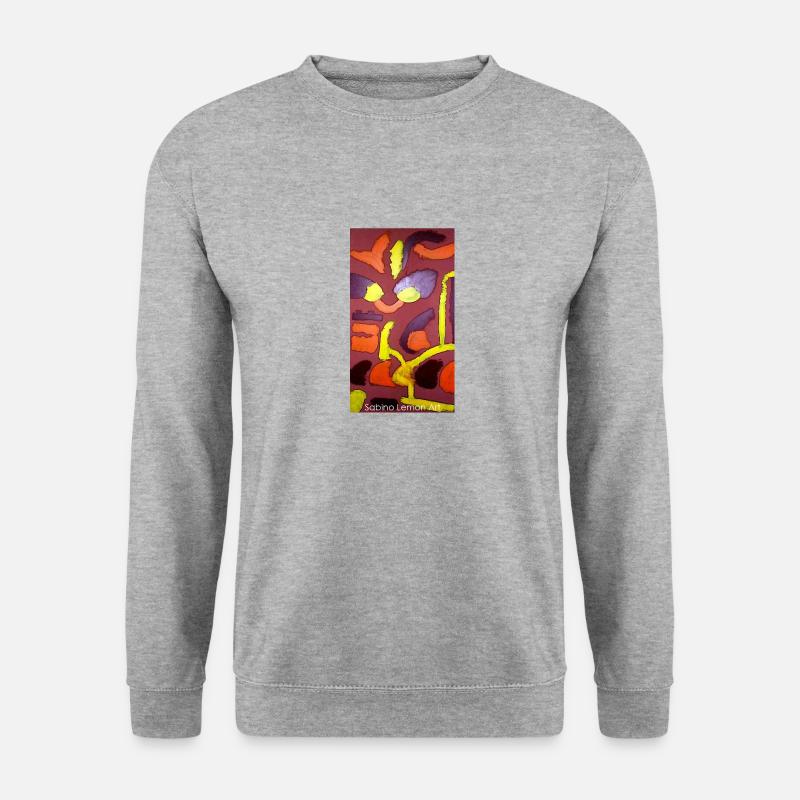 Sabino Lemon ART Tees - Unisex Pullover - Weißgrau meliert