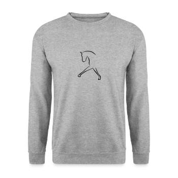 horse - Unisex Sweatshirt - salt & pepper - Front - Alina (178cm) & Michal (187cm)
