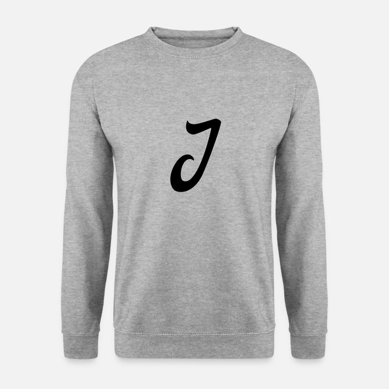buchstabe J - Unisex Pullover - Weißgrau meliert