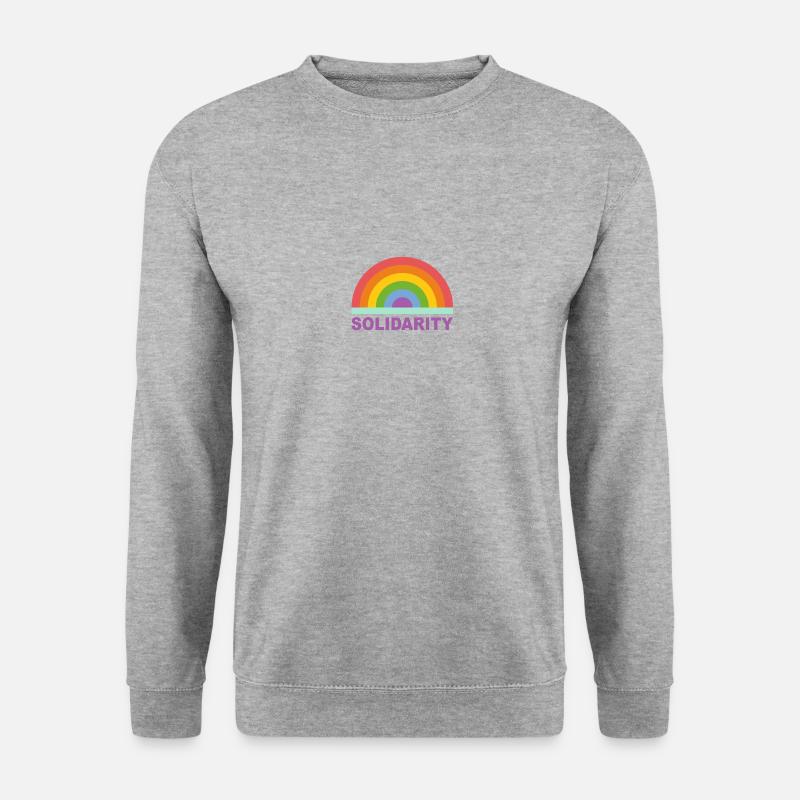 Regenbogen Solidarität - Unisex Pullover - Weißgrau meliert