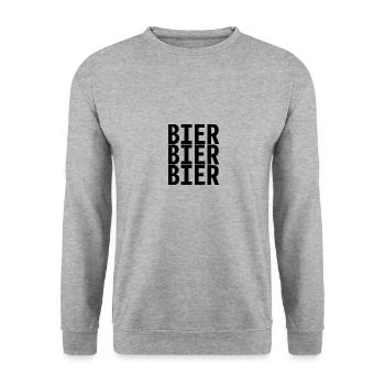 Bier Bier Bier - Unisex Pullover - Weißgrau meliert - Vorne - Alina (178cm) & Michal (187cm)