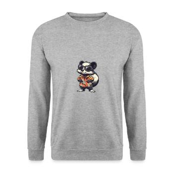 Skunk Comic Holiday - Sweat-shirt Unisexe - gris chiné - Devant - Alina (178cm) & Michal (187cm)
