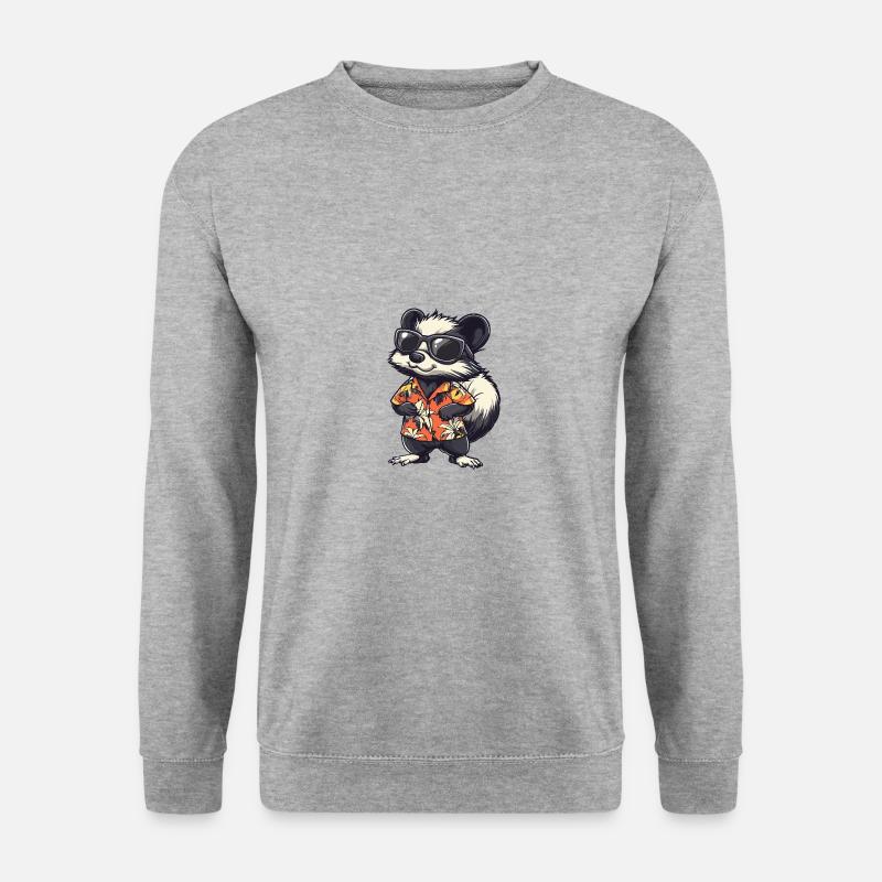 Skunk Comic Holiday - Sweat-shirt Unisexe - gris chiné