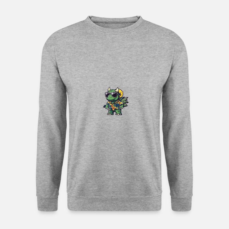Dinosaurier triceratops Sommer - Unisex Pullover - Weißgrau meliert