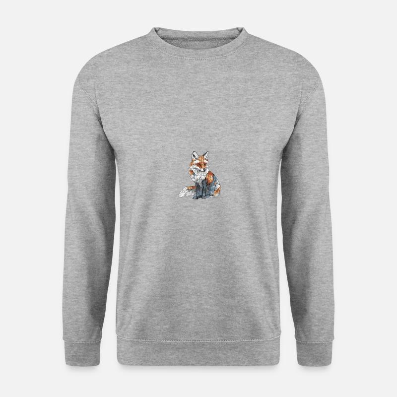 Fuchs - Unisex Pullover - Weißgrau meliert