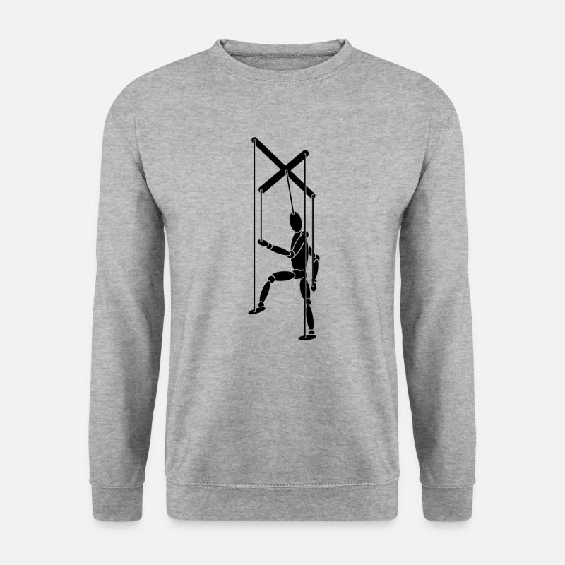 Marionette Männchen - Unisex Pullover - Weißgrau meliert