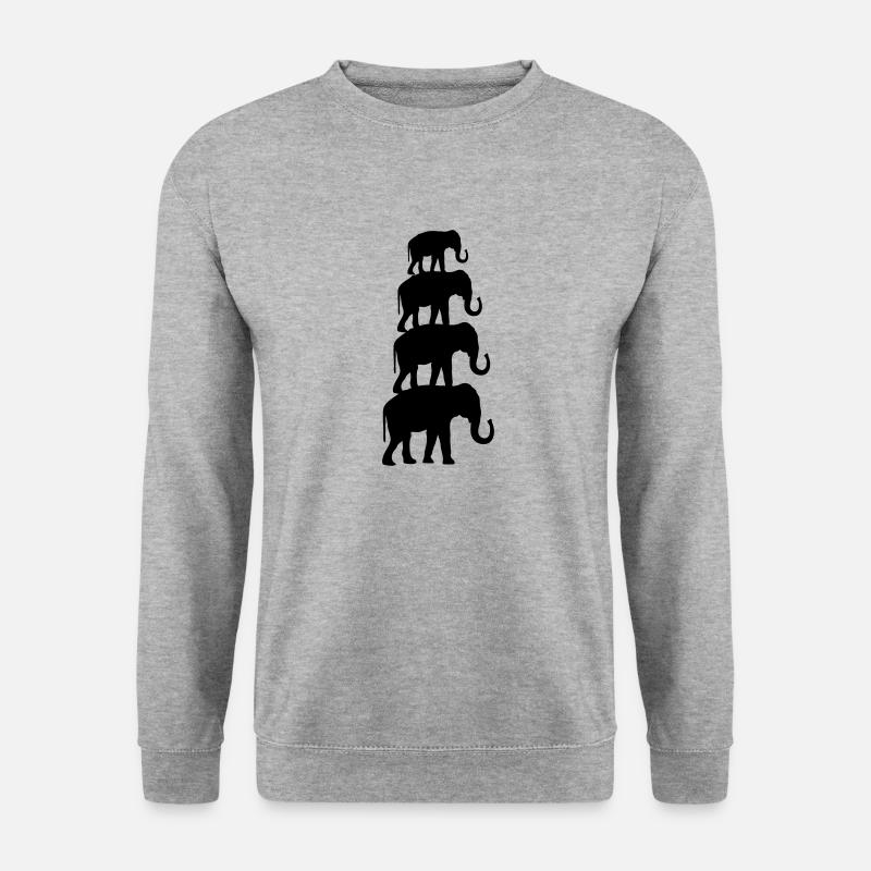 elefanten_01 - Unisex Pullover - Weißgrau meliert