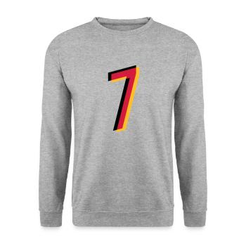 7 Numéro Allemagne maillot numéro noir or rouge - Sweat-shirt Unisexe - gris chiné - Devant - Alina (178cm) & Michal (187cm)